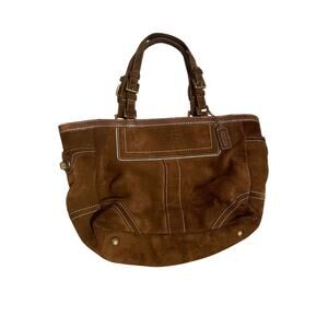Vintage Coach Hampton Brown Suede Shoulder Bag